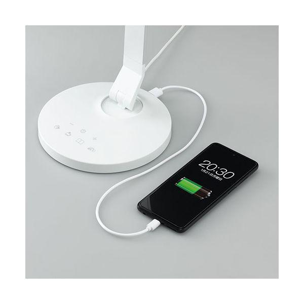 【個数：1個】SDL10C01WHX3 直送 代引不可 3個セット YAZAWA 調光調色USB出力機能付きLEDデスクスタンド_4