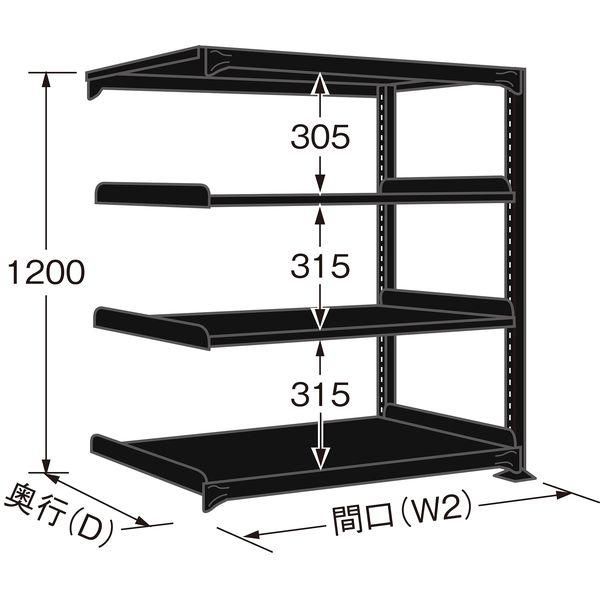 【個人宅配送不可】サカエ SAKAE RLK-8724R 直送 代引不可 ラークラック ブラック／150kg／高さ1200／連結 RLK8724R_1