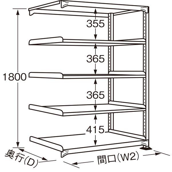 【個人宅配送不可】サカエ SAKAE RLS-1725R 直送 代引不可 ラークラック ホワイト／150kg／高さ1800／連結 RLS1725R_1