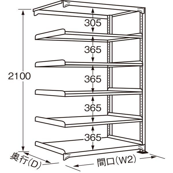 【個人宅配送不可】サカエ SAKAE RLS-2516R 直送 代引不可 ラークラック ホワイト／150kg／高さ2100／連結 RLS2516R_1