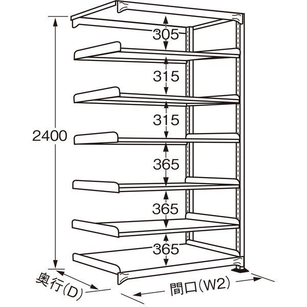 サカエ ラークラック（ブラック/150kg/高さ2400/連結） RLK-3547R