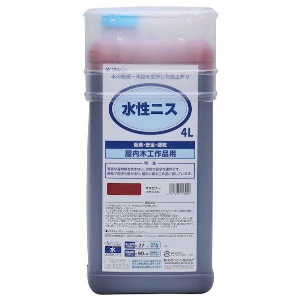 直送 代引不可・他メーカー同梱不可 和信ペイント 4965405113099 和信 ＃911305 水性ニス マホガニー 4L