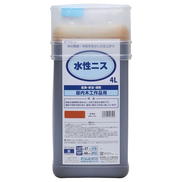 直送 代引不可・他メーカー同梱不可 和信ペイント 4965405113105 和信 ＃911306 水性ニス けやき 4L
