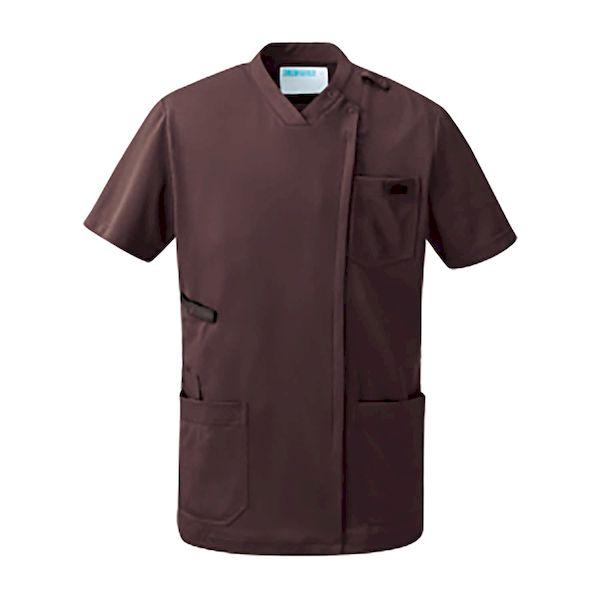 【個数：1個】4589827369850 直送 代引不可 KAZEN スクラブジャケット半袖 男女兼用 M KZN715−26 カカオブラウン 4,995円