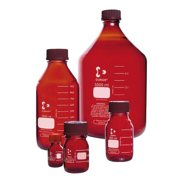 【個数：1個】4589988600144 直送 代引不可 SCHOTT 耐熱ねじ口びん 茶かっ色 1000ML アカキャップ 10入