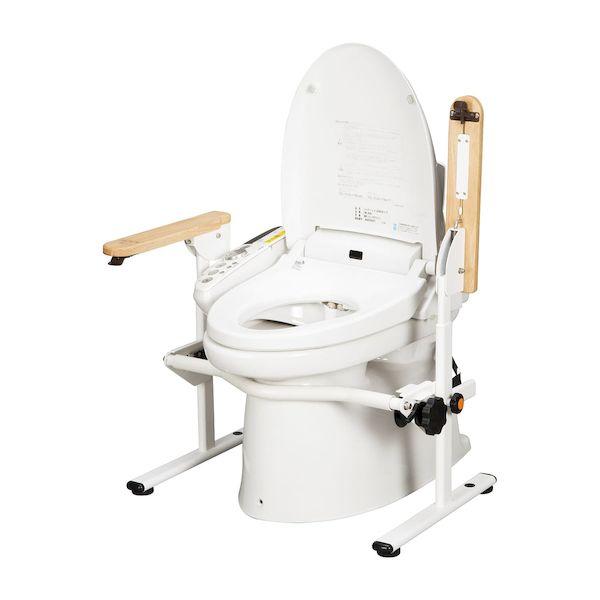 【個数：1個】4560373680408 直送 代引不可 シコク 洋式トイレ用ベストサポート手すり 627−010 ヒジカケハネアゲ