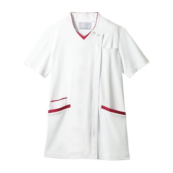 【個数：1個】4560315537999 直送 代引不可 住商モンブラン スクラブ レディス・半袖 LL 73−2248 シロ／バーガンディ