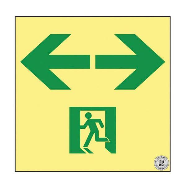 【個数：1個】377953(ASN953) 直送 代引不可 日本緑十字社 高輝度蓄光通路誘導標識 非常口両矢印 377953 ASN953