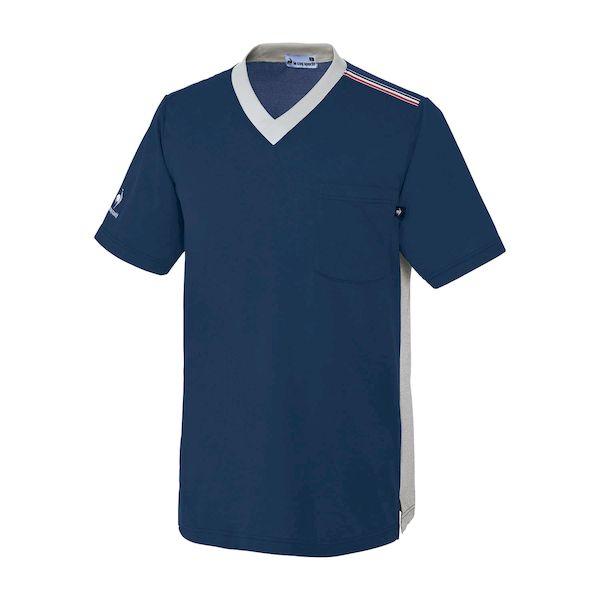 4550442566535 直送 代引不可 明石スクールユニフォームカンパニー ユニセックス VネックTシャツ LL UZL3201−5 ネイビー