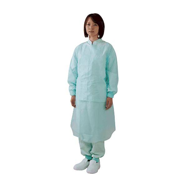 【個数：20個】4906554157473 【20個入】 直送 代引不可 川西工業 ガードファイン袖付エプロン 手首ゴム 4447 ブルー 10入