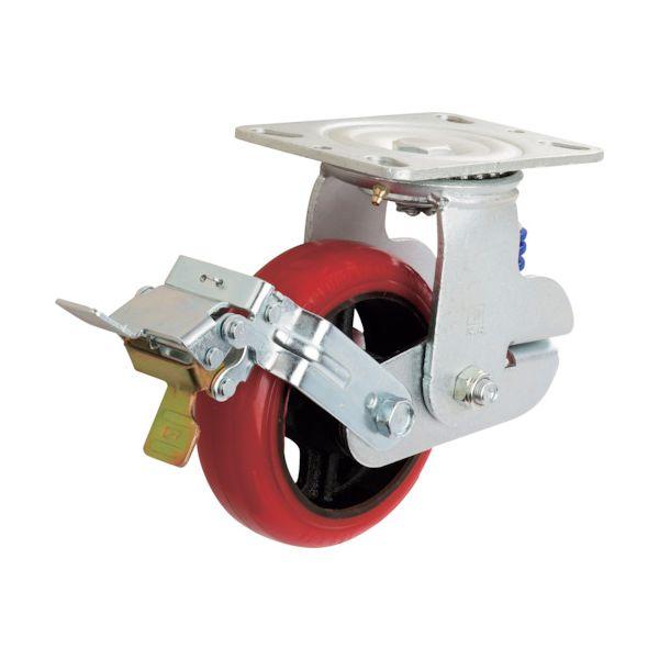 イノアック KTU-150WJS-BS バネ付き牽引車輪 ウレタン車輪タイプ 自在金具ストッパー付 Φ150 KTU150WJSBSの通販は 16,830円