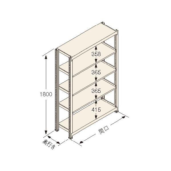 【個人宅配送不可】扶桑金属工業 GSN-K1809A5D 直送 代引不可 中量ラック Kタイプ150KG アイボリー色 GSNK1809A5D