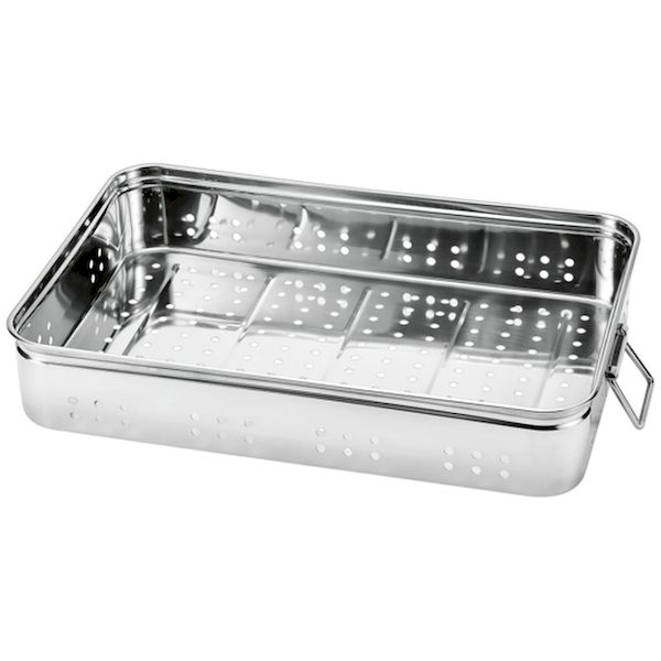 直送 代引不可・他メーカー同梱不可 赤川器物製作所 22510-1 ステン手付穴明バット大140 225101