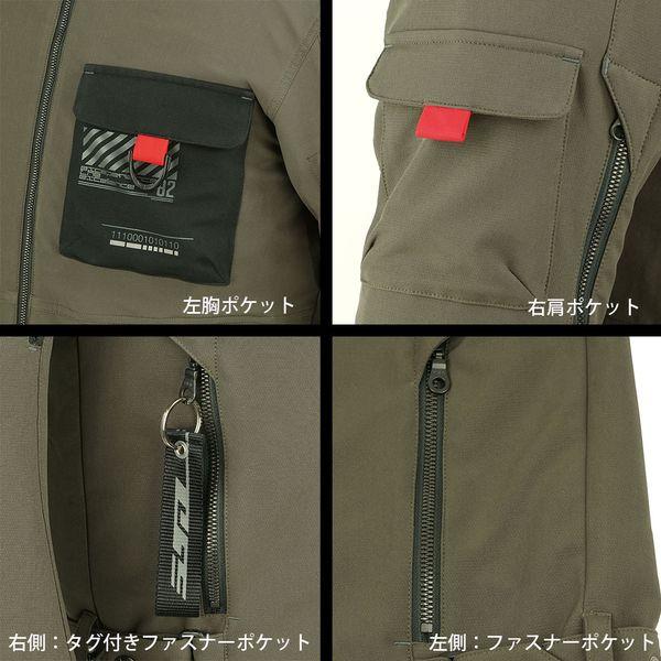 ラフアンドロード RR7254DOL3 エアスルーソフトシェルストレッチパーカーFP まっ黒いオリーブ WL