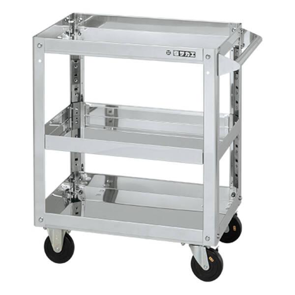 中量キャスターラックGKR型 ゴム車・自在2コ、固定2コ W900×D450×H1380mm 4段 GKR-8124GGK (64-9495-22)