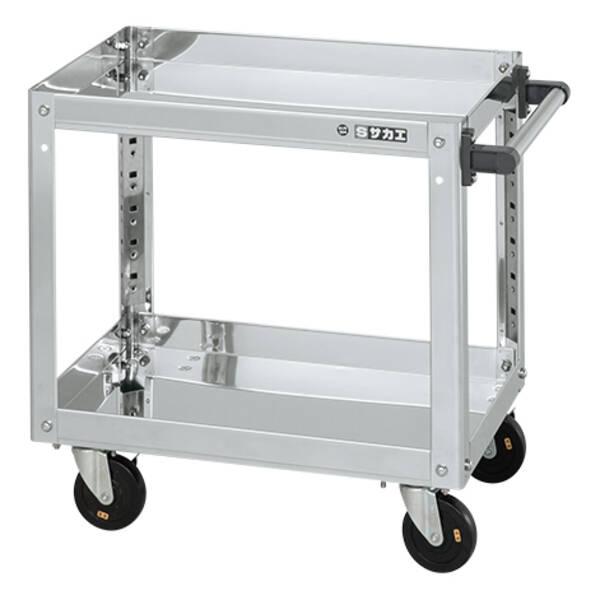 【個人宅配送不可】サカエ SAKAE SAP4-6062DC 直送 代引不可・他メーカー同梱不可 ステンレススーパーワゴン（SUS430/導電性ゴム車