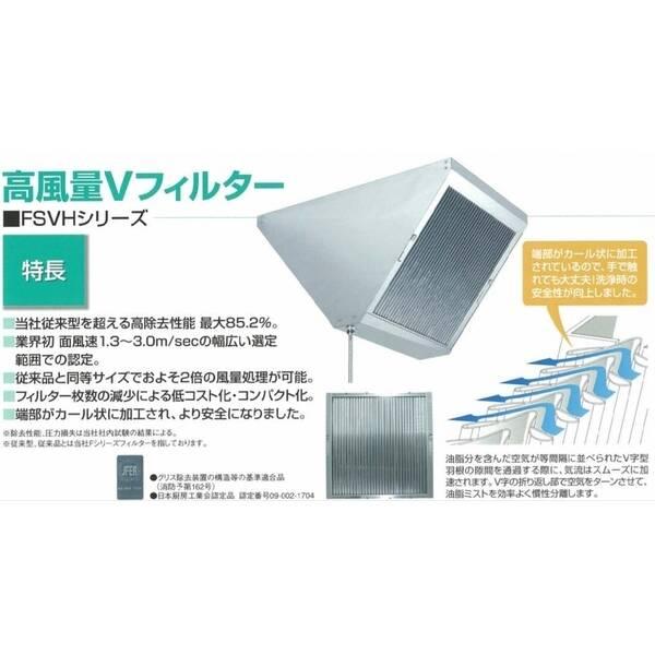 ホーコス 0661-02013 直送 代引不可・他メーカー同梱不可 厨房用グリースフィルター（高風量Vフィルター）両面3連式 066102013_2