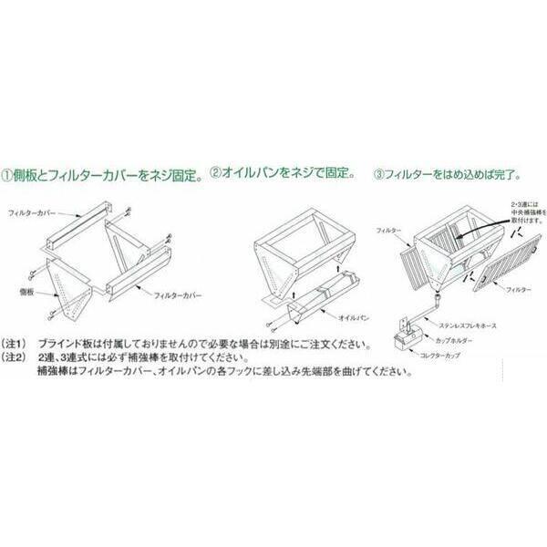 ホーコス 0661-02013 直送 代引不可・他メーカー同梱不可 厨房用グリースフィルター（高風量Vフィルター）両面3連式 066102013_4