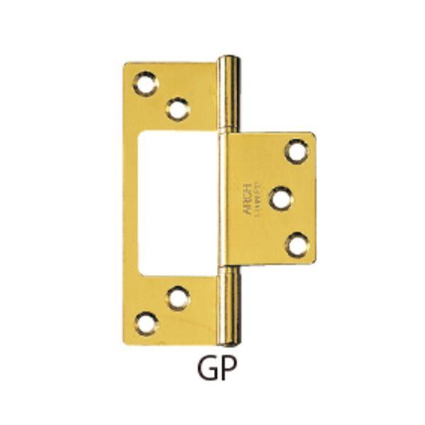 ニシムラ アーチ NO.4300-76GP 【20個入】 ARCH No．4300 ステンフラッシュ丁番 金メッキ 76mm NO.430076GP