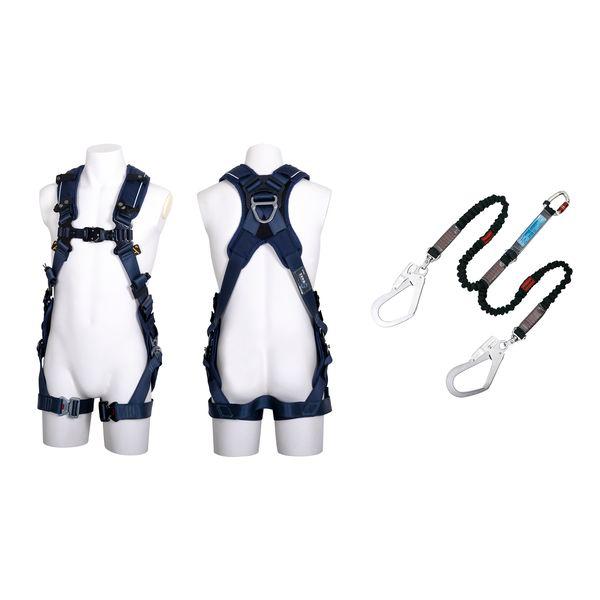 ツヨロン TH-520H+2NV93SV-OT-BL-M-MG-BX 墜落制止用器具フルハーネス型ランヤード付 TH520H+2NV93SVOTBLM