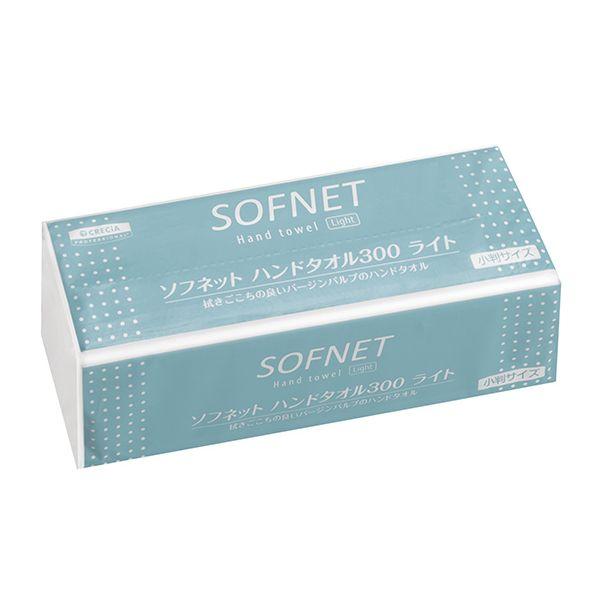 2-7246-14 ソフネット ハンドタオル 300 ライト 小判 300枚×50パック入 36315 2724614