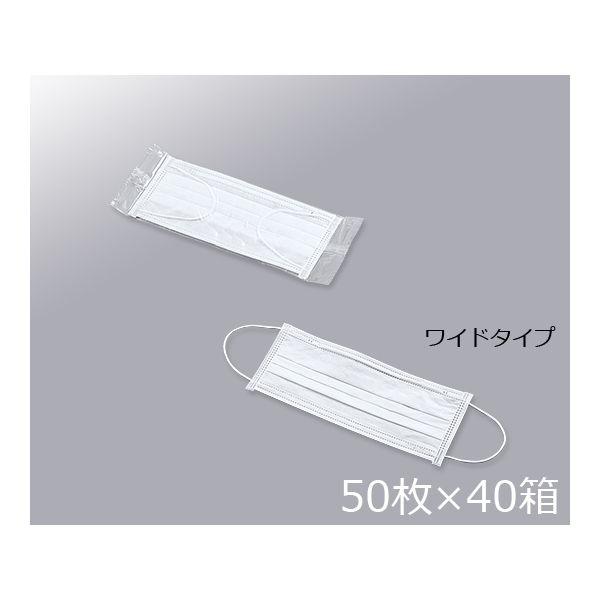 3-6851-11 クリーンルーム用ディスポマスク ワイドタイプ 50枚×40箱入 3685111
