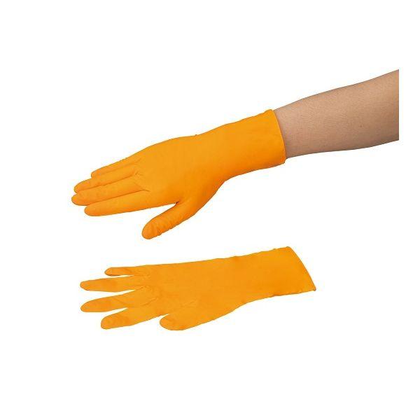 4-1060-02 67623 3 耐薬手袋 ORANGE NITRILE M 90枚入 4106002