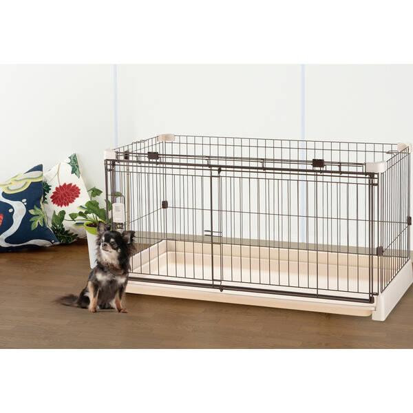 リッチェル もっとお掃除簡単ペットサークル 120-60 ダークブラウン