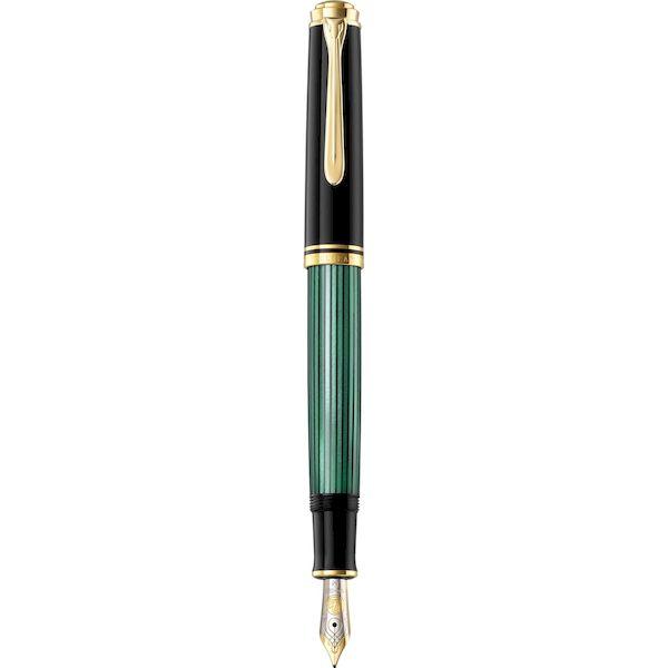 Pelikan ペリカン 979435 万年筆 EF 極細字 緑縞 スーベレーン M600 正規輸入品