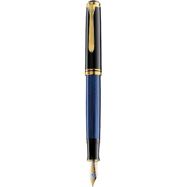 Pelikan ペリカン M600 万年筆 M 中字 ブルー縞 スーベレーン 正規輸入品