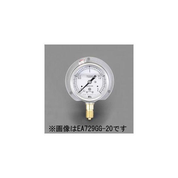 【個人宅配送不可】直送 代引不可 エスコ EA729GJ-100 100mm0-10MPa グリセリン入 ツバ付圧力計 EA729GJ100【キャンセル不可】
