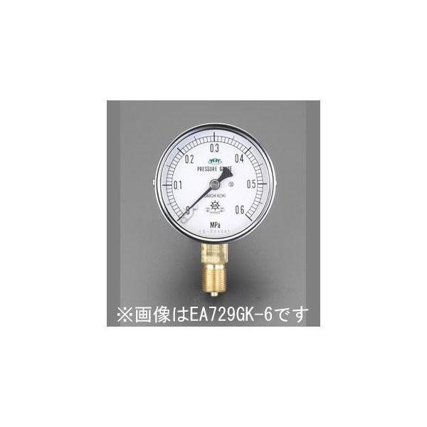 【個人宅配送不可】 エスコ EA729GK-6 直送 代引不可・他メーカー同梱不可 60mm0-0.6MPa耐脈動圧形圧力計 EA729GK6【キャンセル不可】