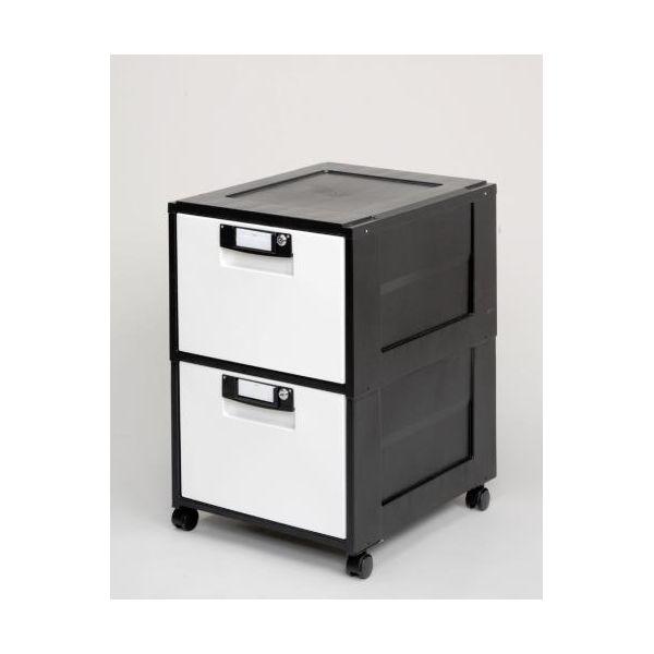 【個人宅配送不可】直送 代引不可 エスコ EA954HL-3  ４２５ｘ５０９ｘ６４５ｍｍ／２段 キャビネット 深型 EA954HL3【キャンセル不可】