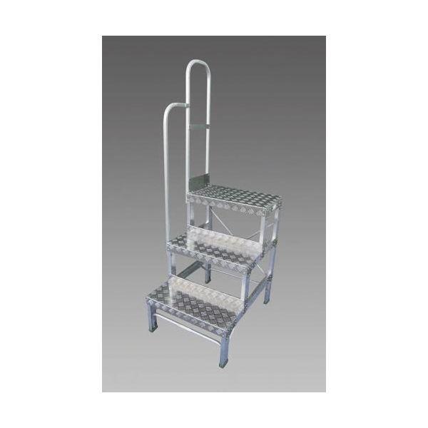 【個人宅配送不可】直送 代引不可 エスコ EA903XE-60  ６００ｍｍ／２段 踏台 左手すり付 EA903XE60【キャンセル不可】