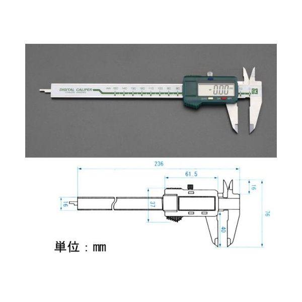【個人宅配送不可】直送 代引不可 エスコ EA725CJ-150  １５０mm ノギス デジタル／左利き用 EA725CJ150【キャンセル不可】