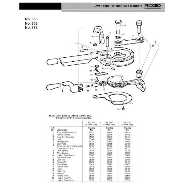 リジッド RIDGID 35320 ラチェット ハンドル F/358