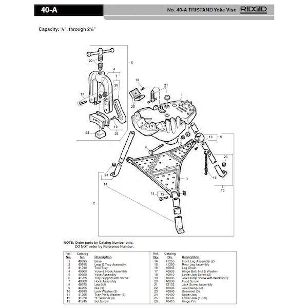 リジッド RIDGID 40900 ヨークアンドフック アッセンブリー F／40-A