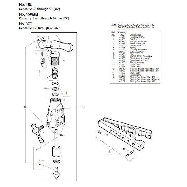リジッド RIDGID 41495 E-3652-X ハンドル&ピン F/1459