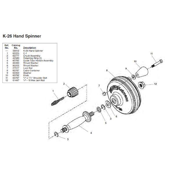 リジッド RIDGID 60782 ハンドル ASMガイドチューブ F/K-26