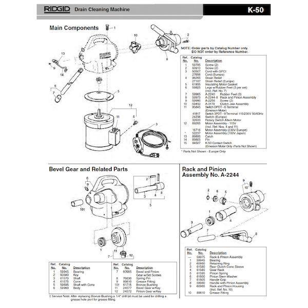 リジッド RIDGID 60985 A-3030 ベベル ギヤー F/K-50