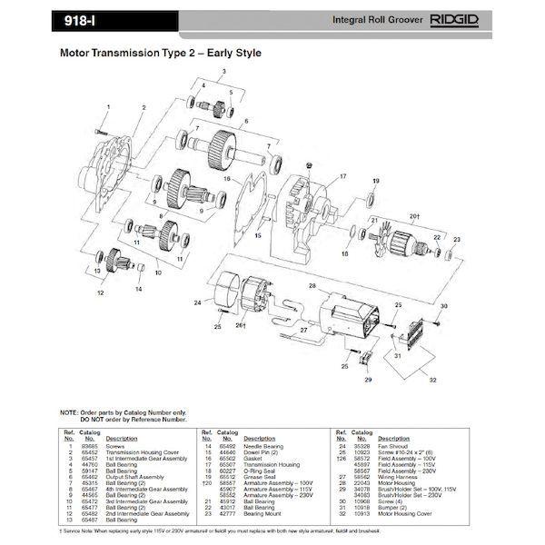 リジッド RIDGID 65507 トランスミッション ハウジング F/918-I