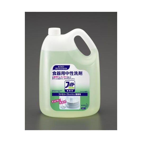 【個人宅配送不可】直送 代引不可 エスコ EA922KA-1B  4.5Lx4個食器用洗剤ファミリーフレッシュ EA922KA1B【キャンセル不可】