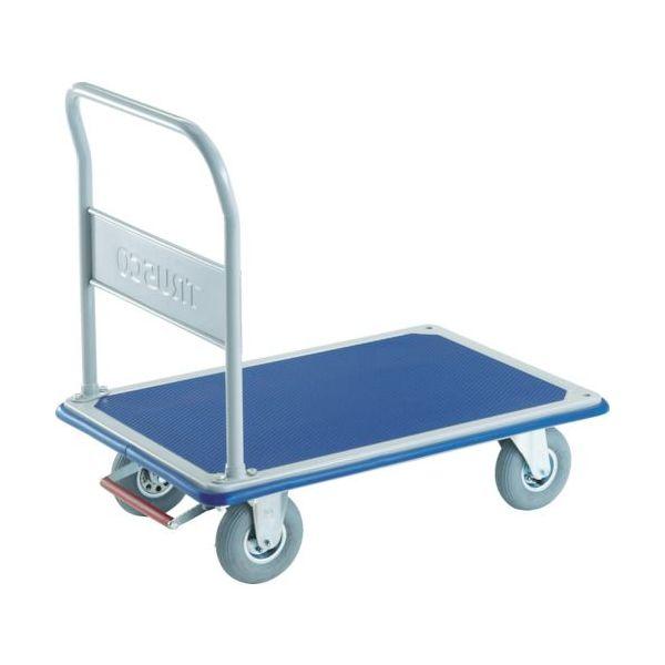 【個人宅配送不可】ＴＲＵＳＣＯ 302NARKB 直送 代引不可 プレス製台車 ドンキーカート ９１５Ｘ６１５ 空気入タイヤ ピン式固定車ストッパー付