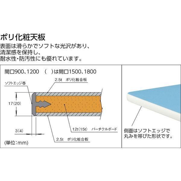 【個人宅配送不可】ＴＲＵＳＣＯ BE1275 直送 代引不可・他メーカー同梱不可 ＢＥ型軽量作業台 １２００Ｘ７５０ＸＨ７４０ ダークグレー色 BE-1275_2