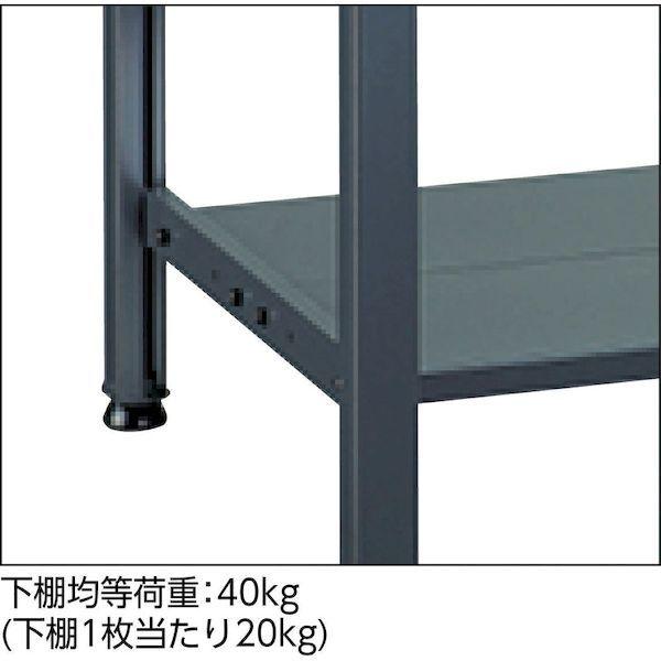 【個人宅配送不可】ＴＲＵＳＣＯ BE1575LT2 直送 代引不可・他メーカー同梱不可 ＢＥ型軽量作業台 １５００Ｘ７５０ＸＨ７４０ 下棚２枚付 ダークグレー_4