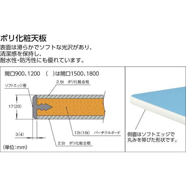 【個人宅配送不可】ＴＲＵＳＣＯ BO1860UDK1 直送 代引不可・他メーカー同梱不可 ＢＯ型軽量作業台 １８００Ｘ６００ＸＨ７４０ 薄型１段引出付 ホワイト色_2