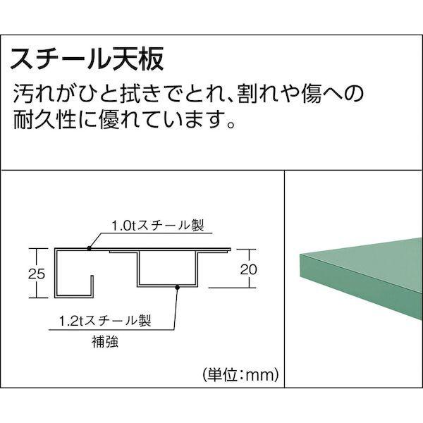 【個人宅配送不可】ＴＲＵＳＣＯ SAE0960UDK2W 直送 代引不可・他メーカー同梱不可 ＳＡＥ型作業台 ９００Ｘ６００ＸＨ７４０ 薄型２段引出付 ホワイト色_3