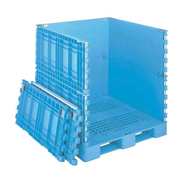 【個人宅配送不可】リス BJBS1111X115UDS11 直送 代引不可 樹脂製 ３７８７６３ パレットボックスＢＪＢ−Ｓ・１１１１Ｘ１１５上下一面扉１１ブルー