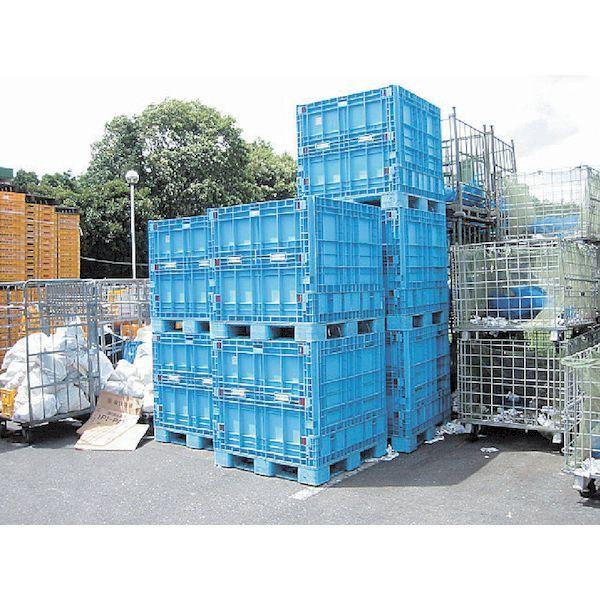 【個人宅配送不可】リス BJBS1111X115UDS11 直送 代引不可 樹脂製 ３７８７６３ パレットボックスＢＪＢ−Ｓ・１１１１Ｘ１１５上下一面扉１１ブルー_2