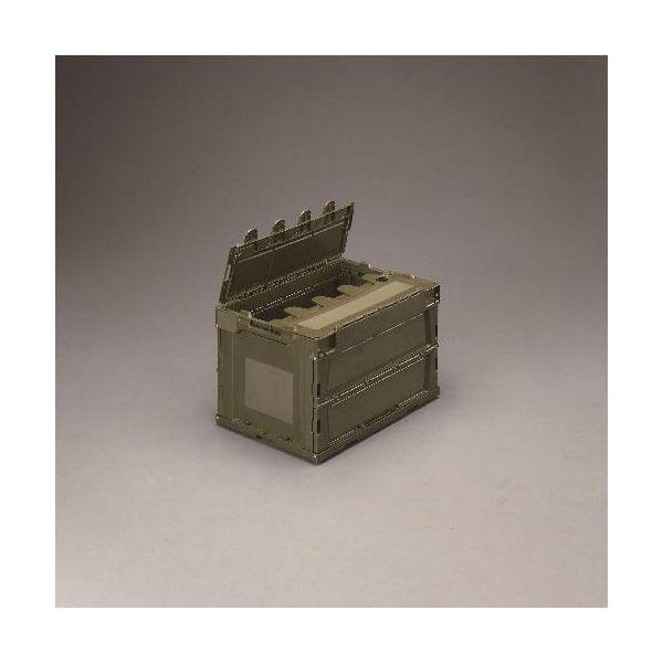 【個人宅配送不可】直送 代引不可 エスコ EA506AA-9E  ６４８ｘ４４０ｘ４１９ｍｍ／９２．２Ｌ　折畳コンテナ（ＯＤ／蓋付５個） EA506AA9E【キャンセル不可】